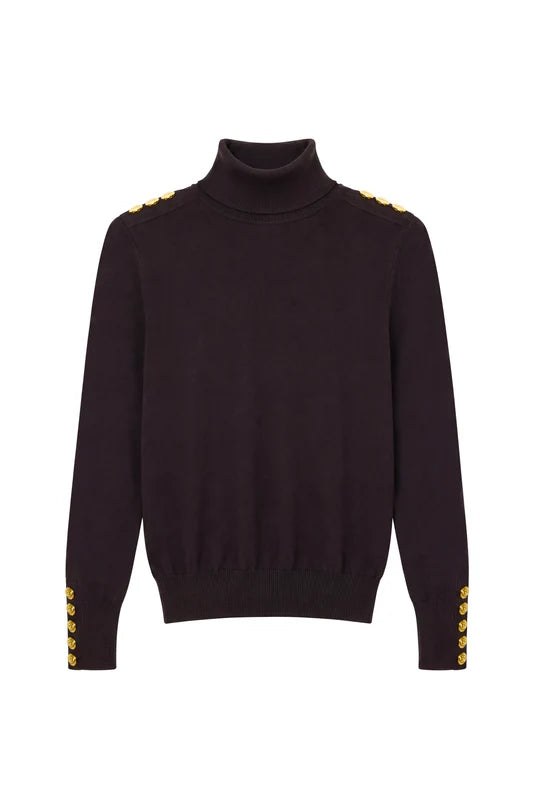 Holland Cooper Buttoned Knit Roll Neck