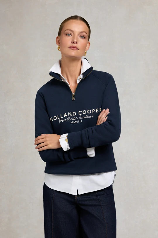 Holland Cooper Sporting Goods Zip Henley