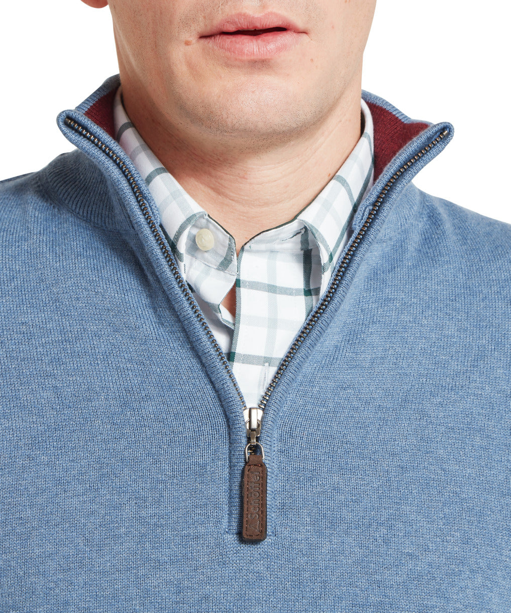 Schoffel Calton Cotton Cashmere Quarter Zip Jumper