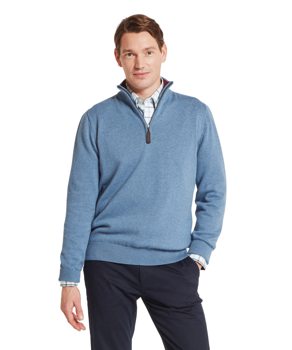 Schoffel Calton Cotton Cashmere Quarter Zip Jumper