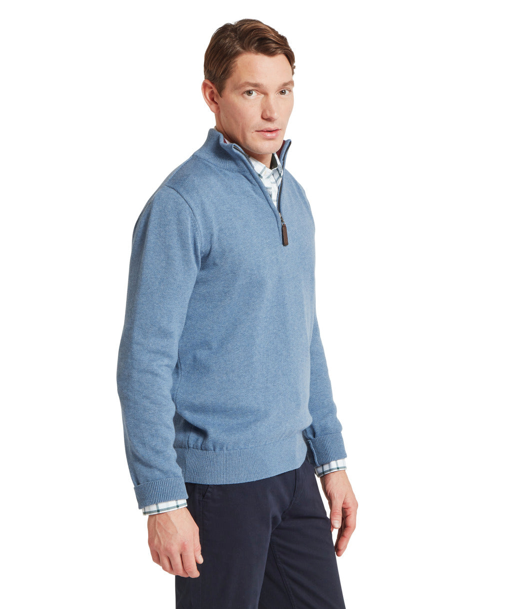 Schoffel Calton Cotton Cashmere Quarter Zip Jumper