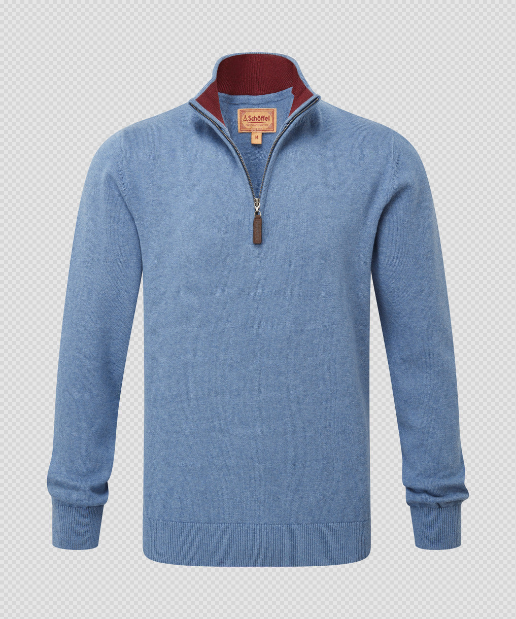 Schoffel Calton Cotton Cashmere Quarter Zip Jumper