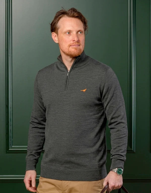 Laksen Norfolk Zip-Neck Merino Sweater