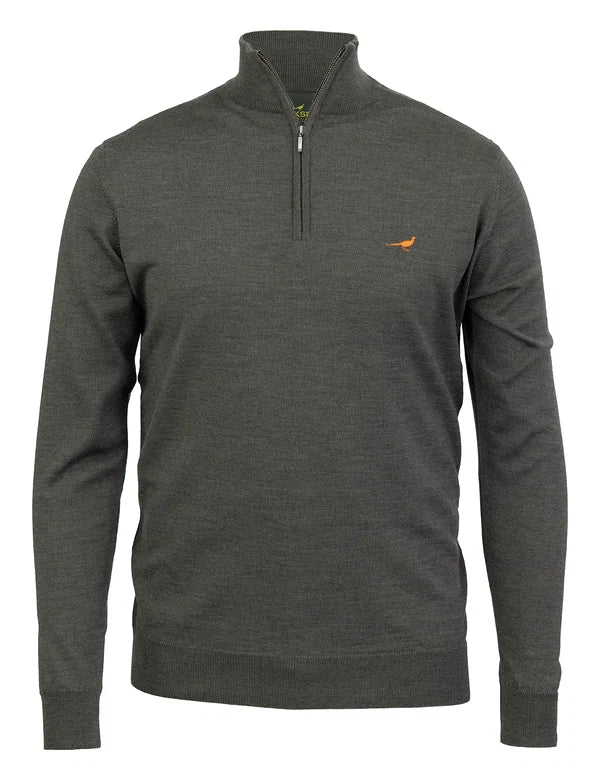 Laksen Norfolk Zip-Neck Merino Sweater
