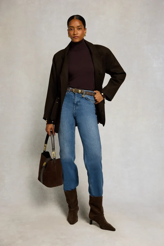 Holland Cooper Buttoned Knit Roll Neck