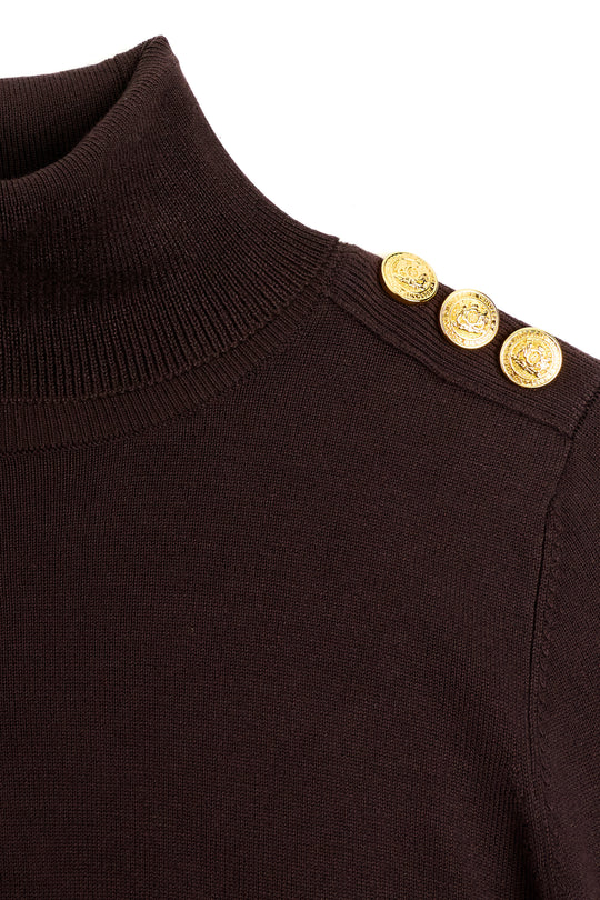 Holland Cooper Buttoned Knit Roll Neck
