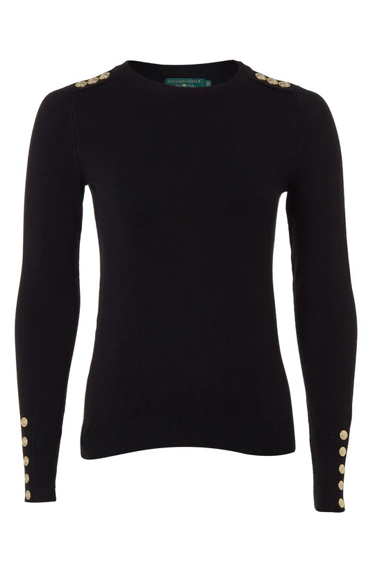Holland Cooper Buttoned Knit Crew Neck