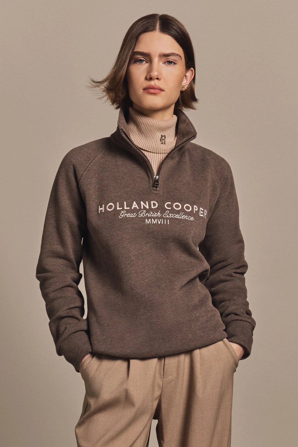 Holland Cooper Sporting Goods Zip Henley