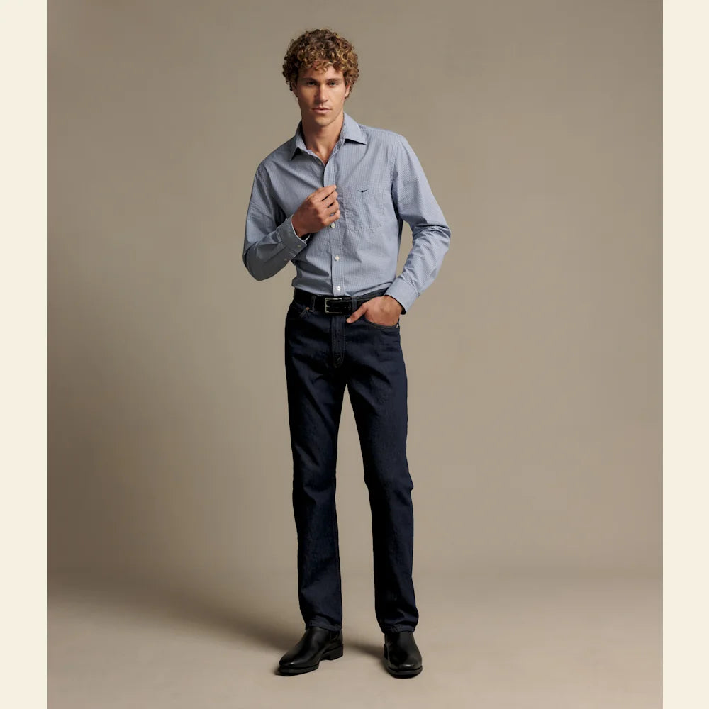 RM Williams Auburn Poplin Check Shirt