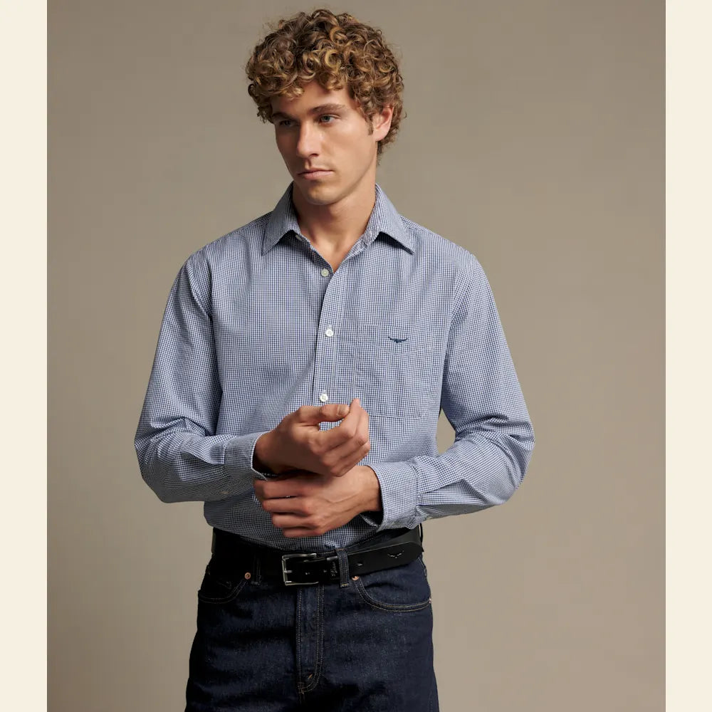 RM Williams Auburn Poplin Check Shirt