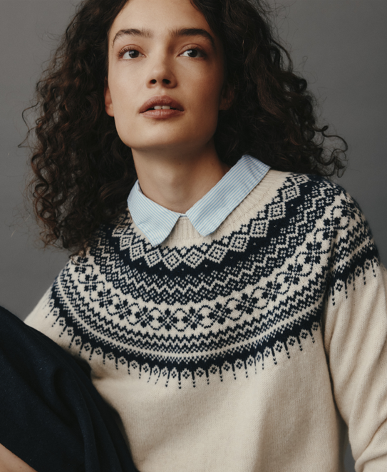 Harley of Scotland Fairisle Crew Neck Jumper