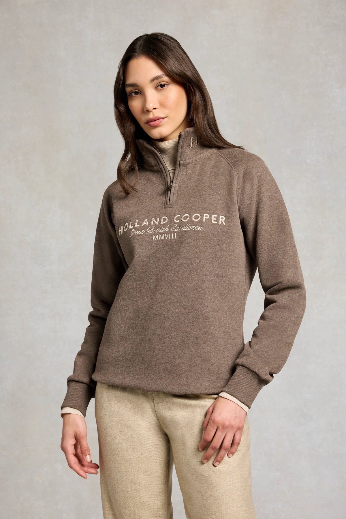 Holland Cooper Sporting Goods Zip Henley