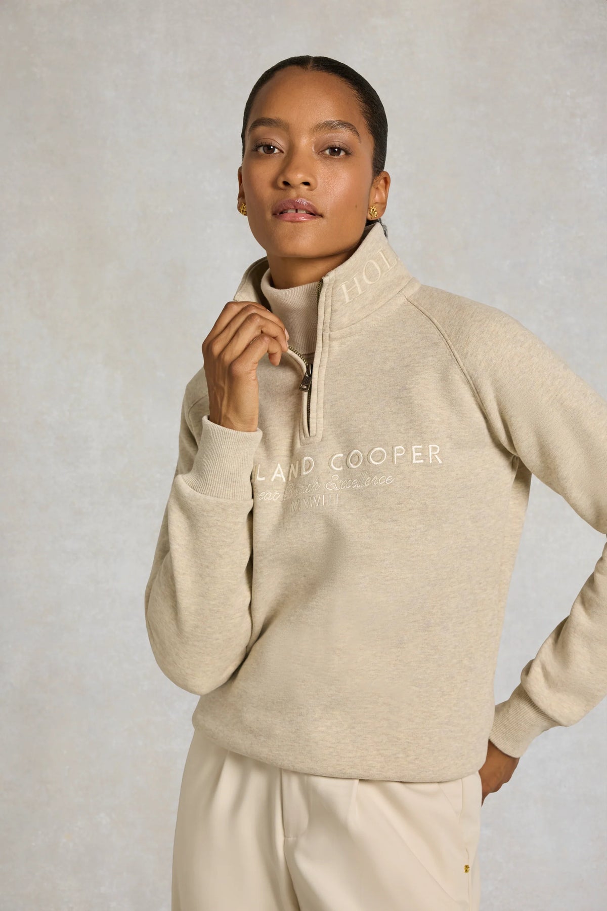 Holland Cooper Sporting Goods Zip Henley