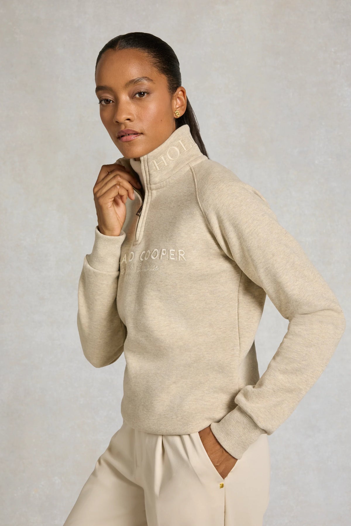 Holland Cooper Sporting Goods Zip Henley