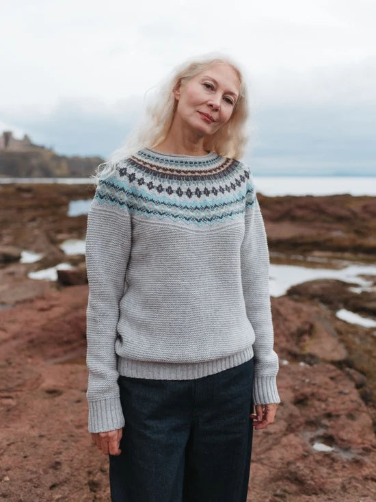 Eribe Stoneybrek Fairisle Yolk Merino Wool Sweater