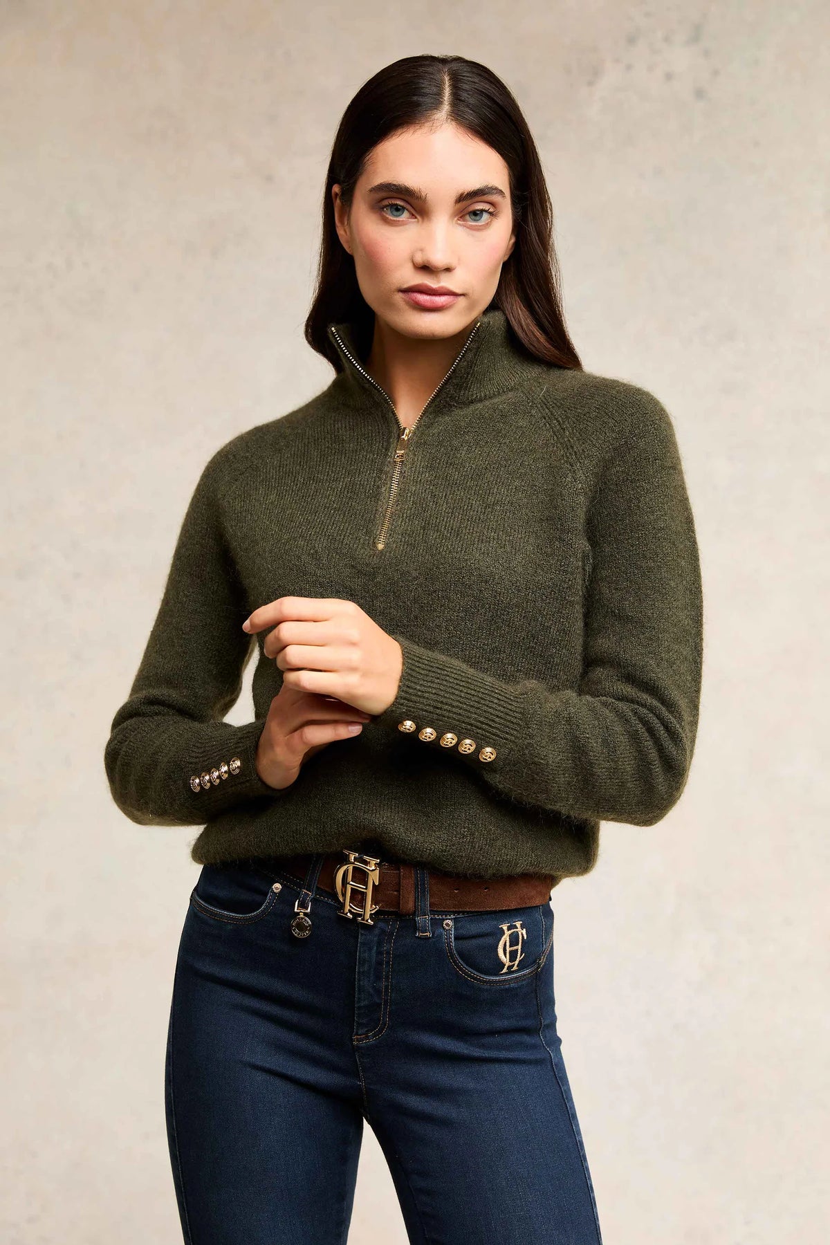 Holland Cooper Tori Quarter Zip Knit