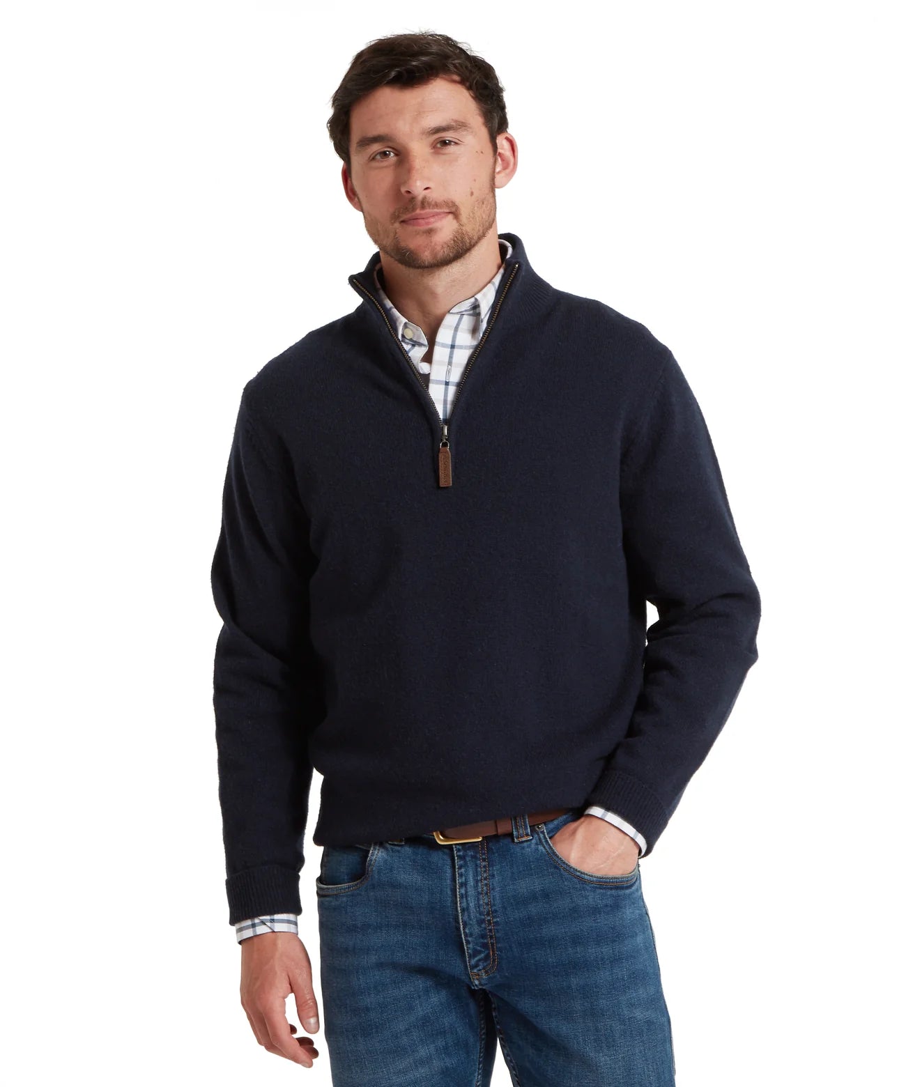 Schoffel Calton Cotton Cashmere Quarter Zip Jumper