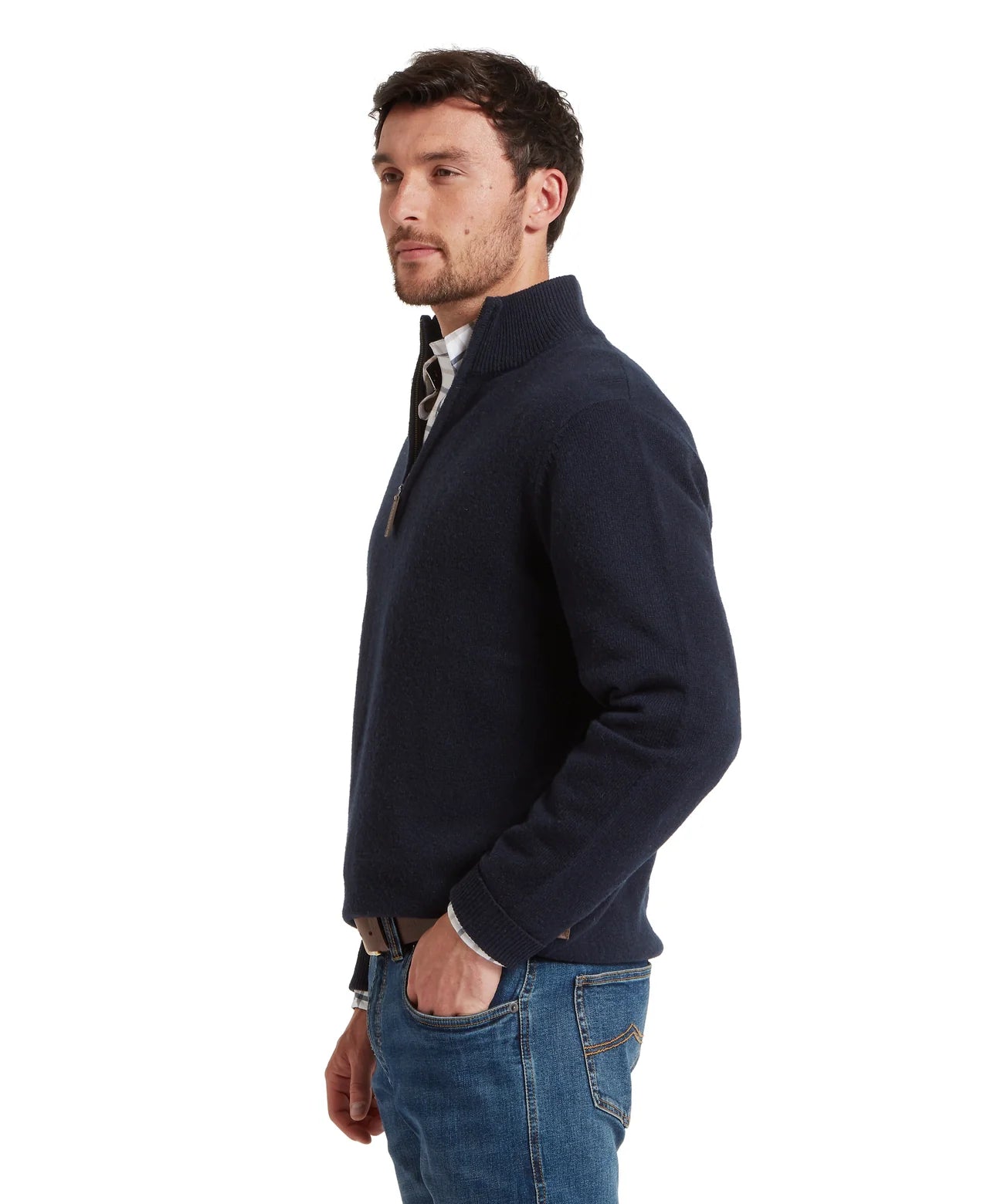 Schoffel Calton Cotton Cashmere Quarter Zip Jumper