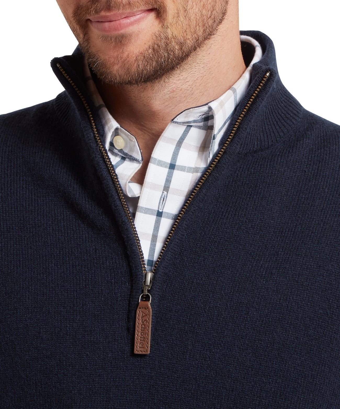 Schoffel Calton Cotton Cashmere Quarter Zip Jumper