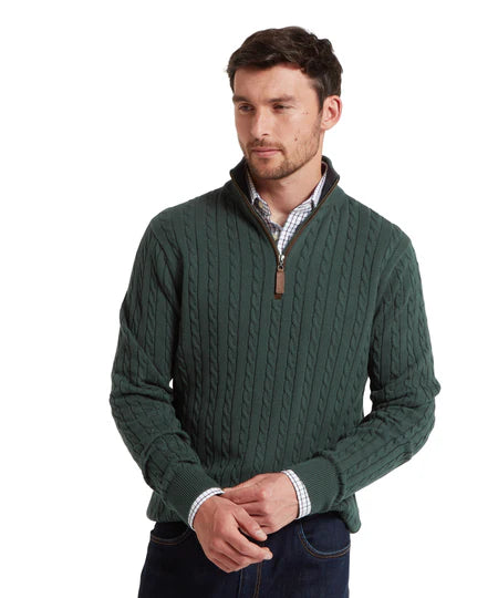 Schoffel Calton Cotton Cashmere Cable 1/4 Zip Jumper