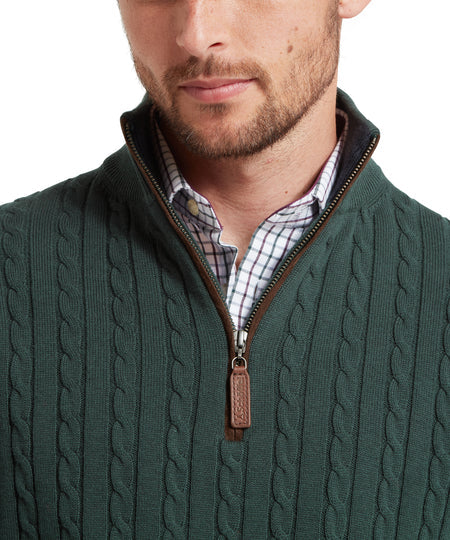 Schoffel Calton Cotton Cashmere Cable 1/4 Zip Jumper