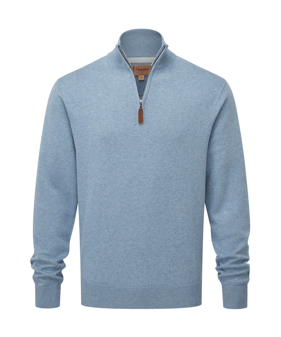 Schoffel Porthmeor Pima Cotton Quarter Zip Jumper