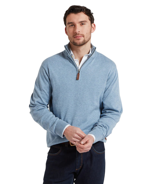 Schoffel Porthmeor Pima Cotton Quarter Zip Jumper
