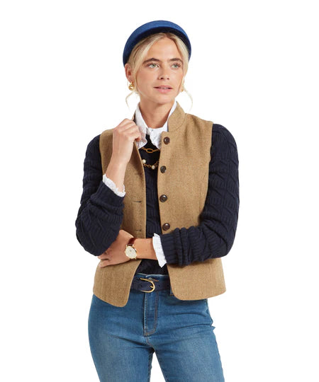 Schoffel Millport Tweed Nehru Waistcoat